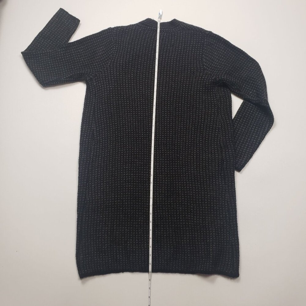 Fortune + Ivy Open Cardigan Sweater Women's Size Medium Black Grey Coatigan NWOT - Picture 6 of 16
